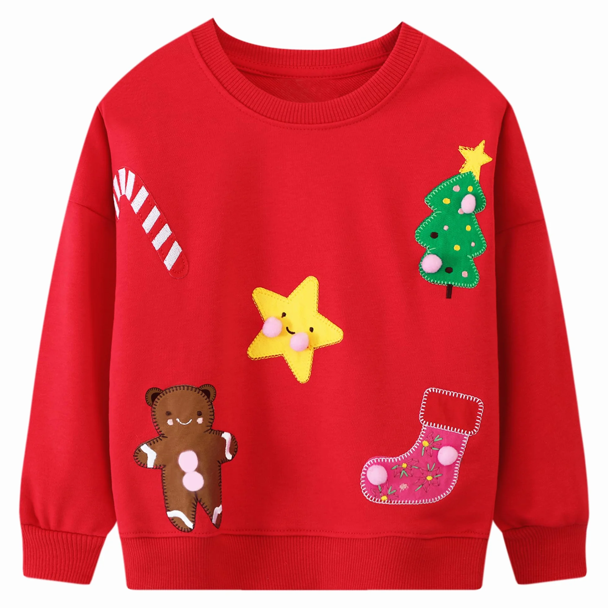 Sudadera Niña Algodón Manga Larga Cuello Redondo Caballo Conejito Dibujos 2-7 años