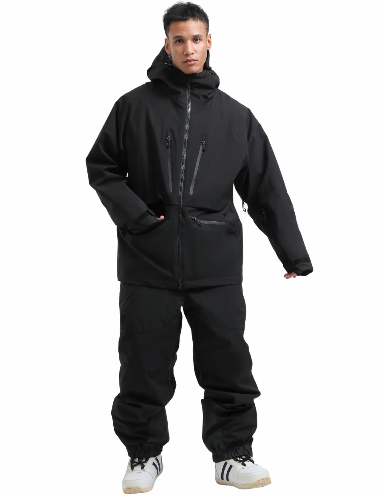 GSOU SNOW Chaqueta de Esquí Holgados Chaqueta de Snowboard Baggy Impermeable Antiviento Transpirable Aislante Térmico con Capucha