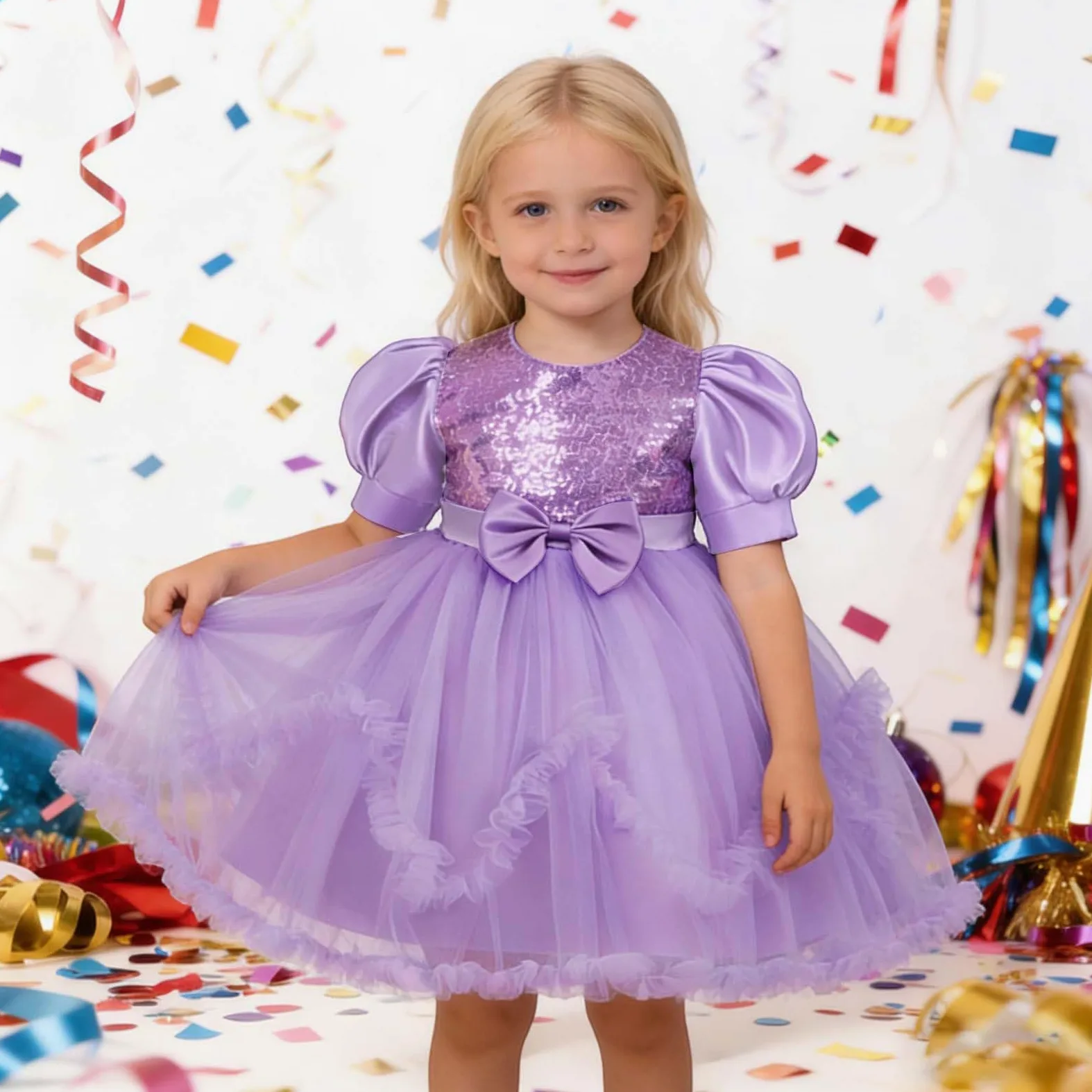 Genérico Tutu Ballet Niña Tutu Niña Falda Fin de Semana Casual Vestido Tutú con Lazo Y Malla Brillante, Tutú Elegante con Capas Ideales para Cumpleaños, Concursos Y Celebraciones Especiales