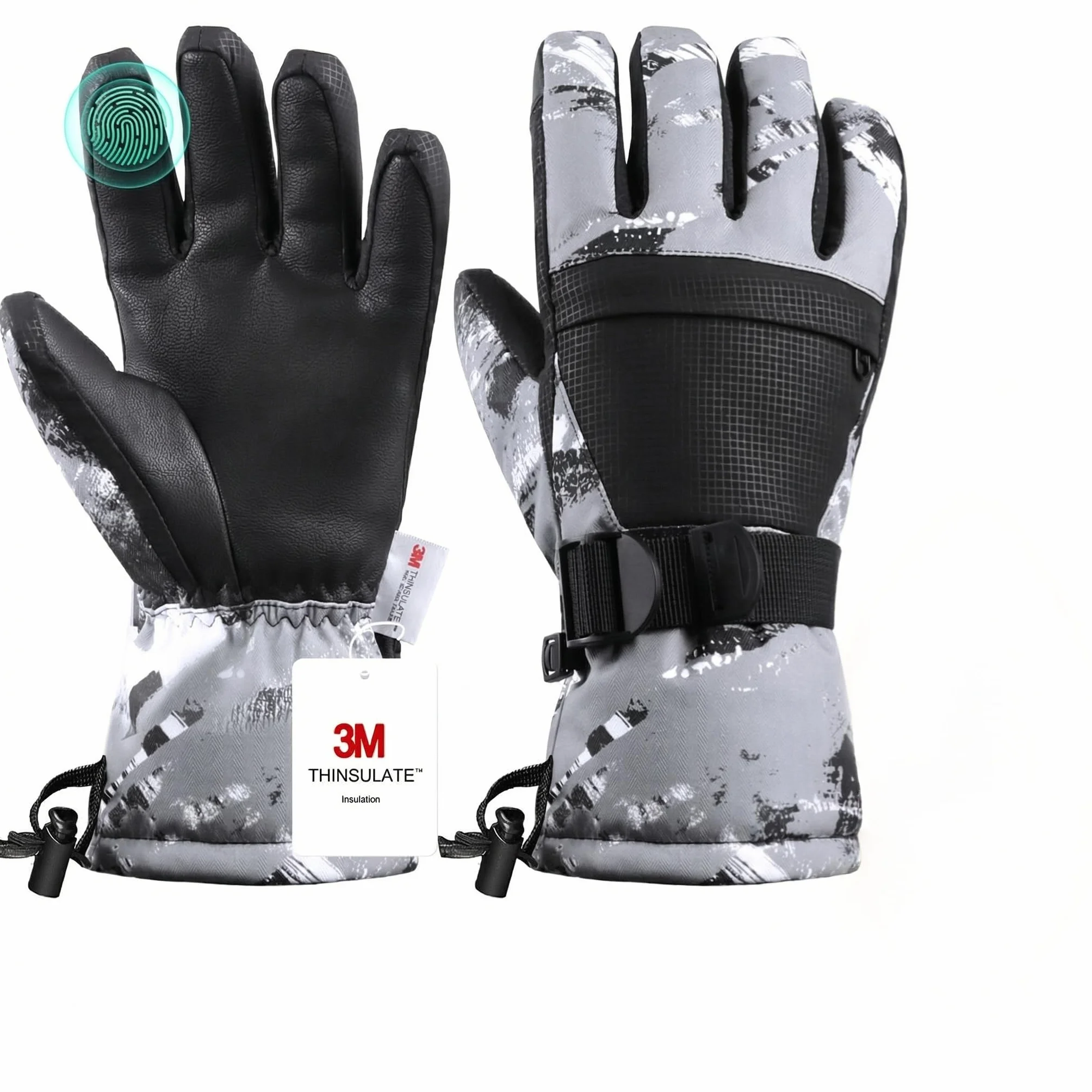 Guantes de esquí impermeables para nieve, adecuados para mujer, hombre y niños