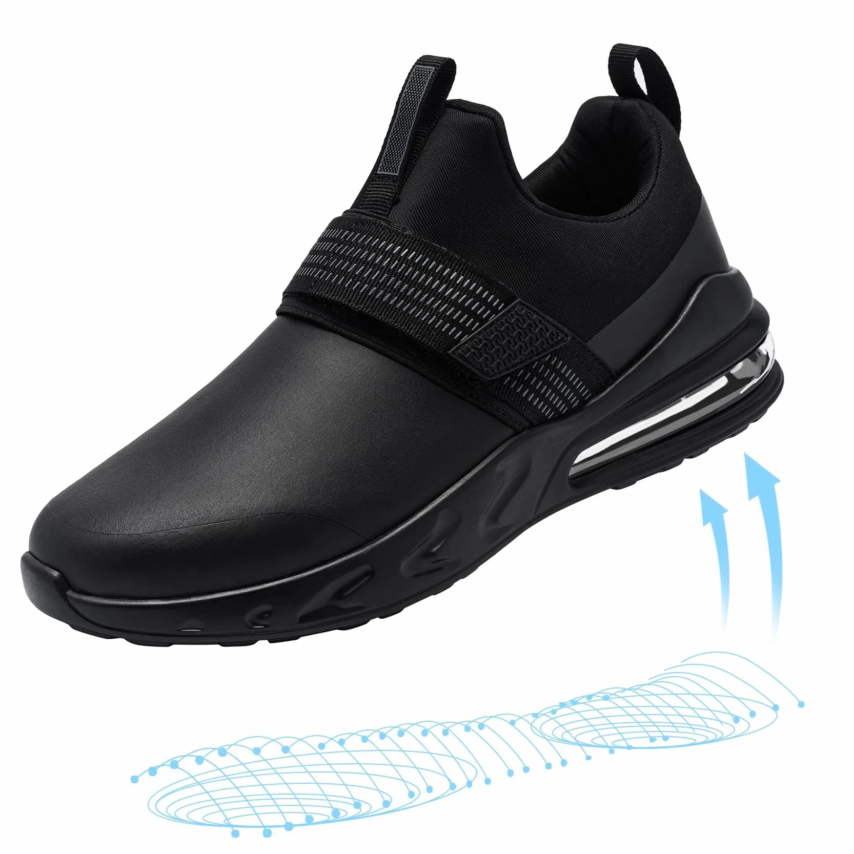 LARNMERN Zapatos de Trabajo Antideslizante SRC Impermeable Chef sin Puntera