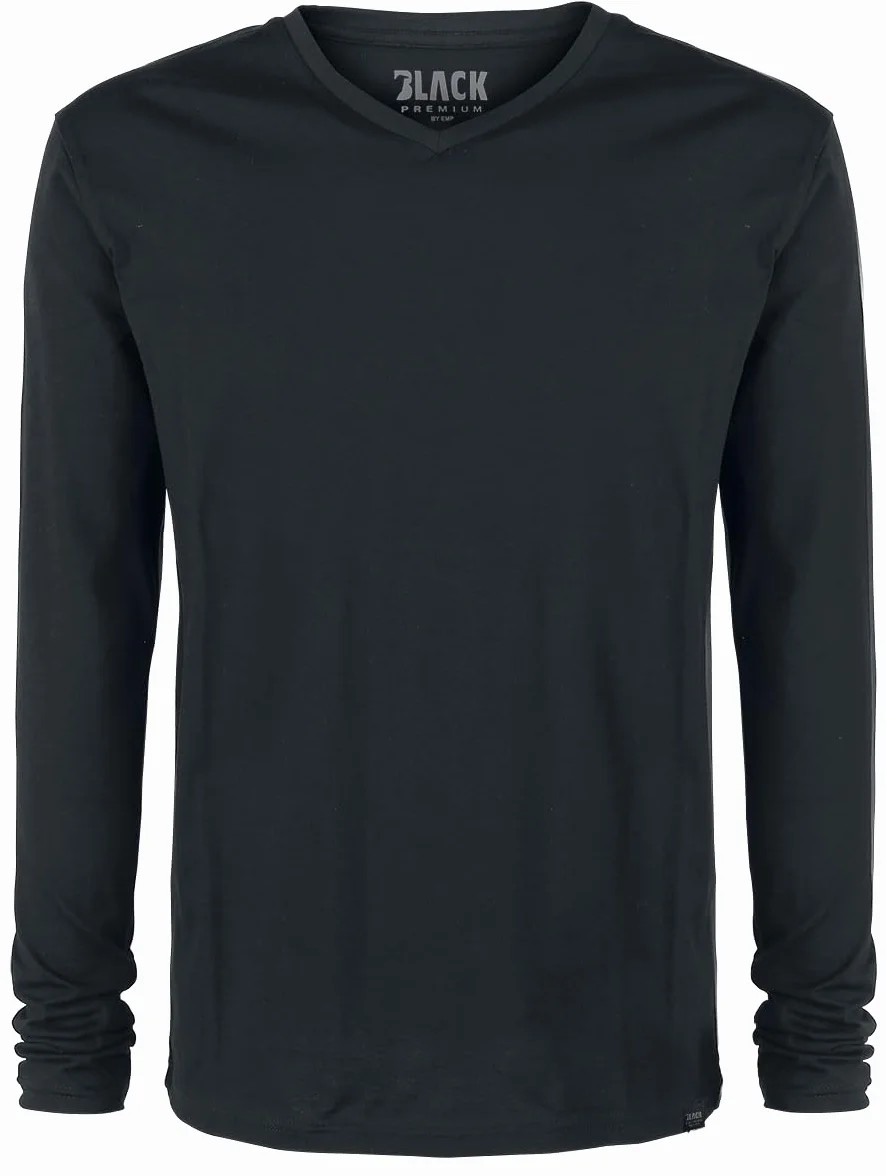 Black Premium by EMP Hombre Pack de Dos Mangas largas Negras