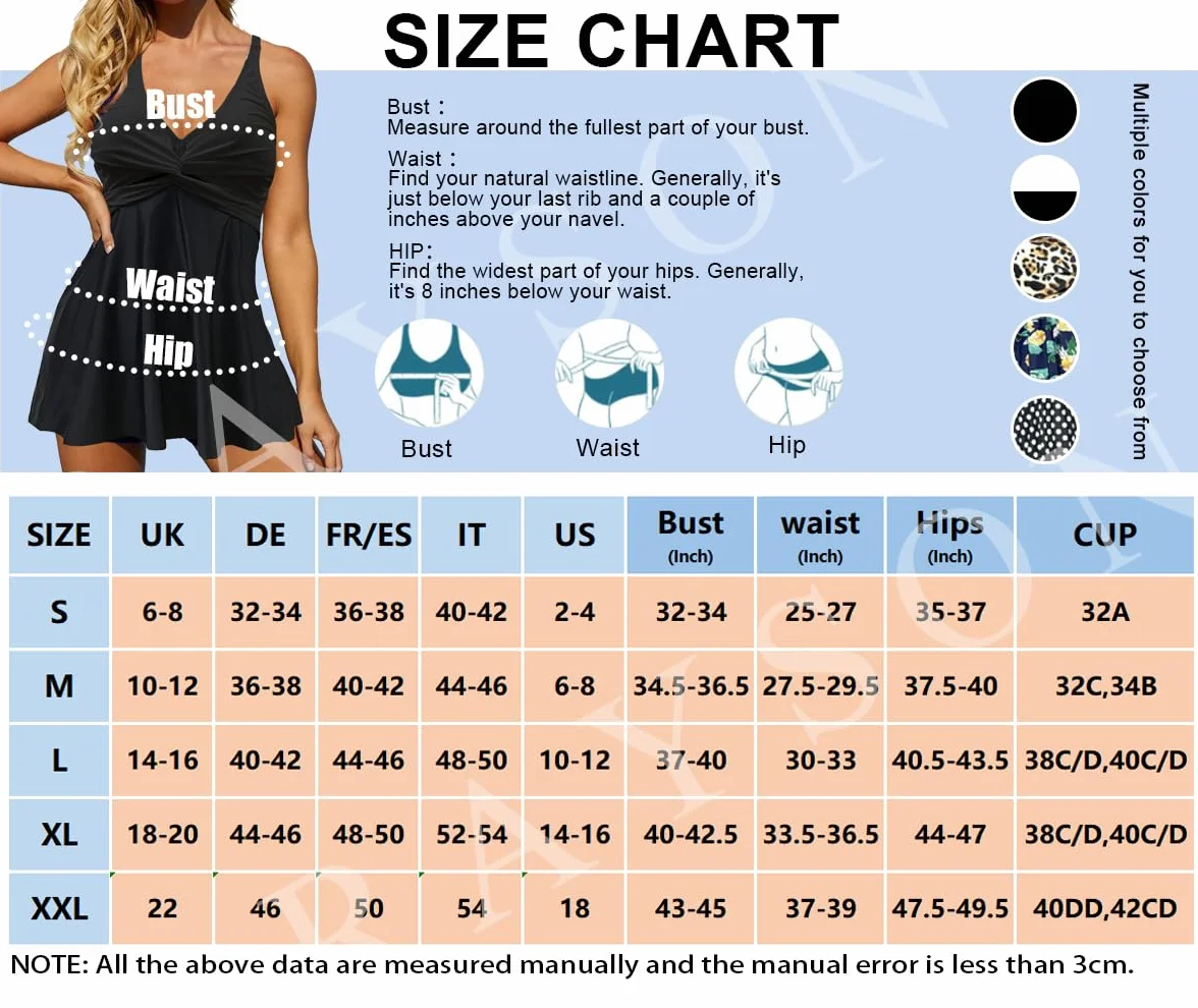 Rayson Tankini Mujer V Hálter Bañador Falda Cintura Alta Clásico Traje de Baño