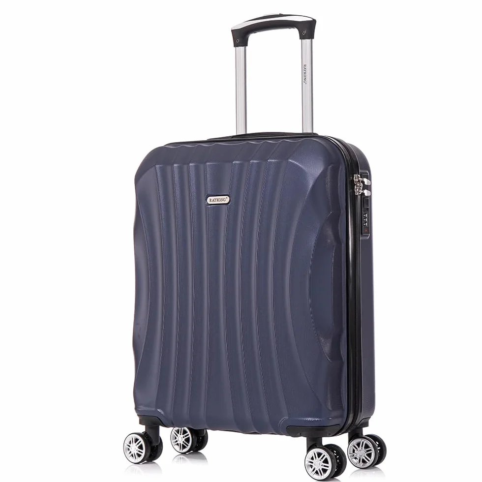RAYKONG Maleta de Cabina ABS 55x40x20cm 44L Azul Marino