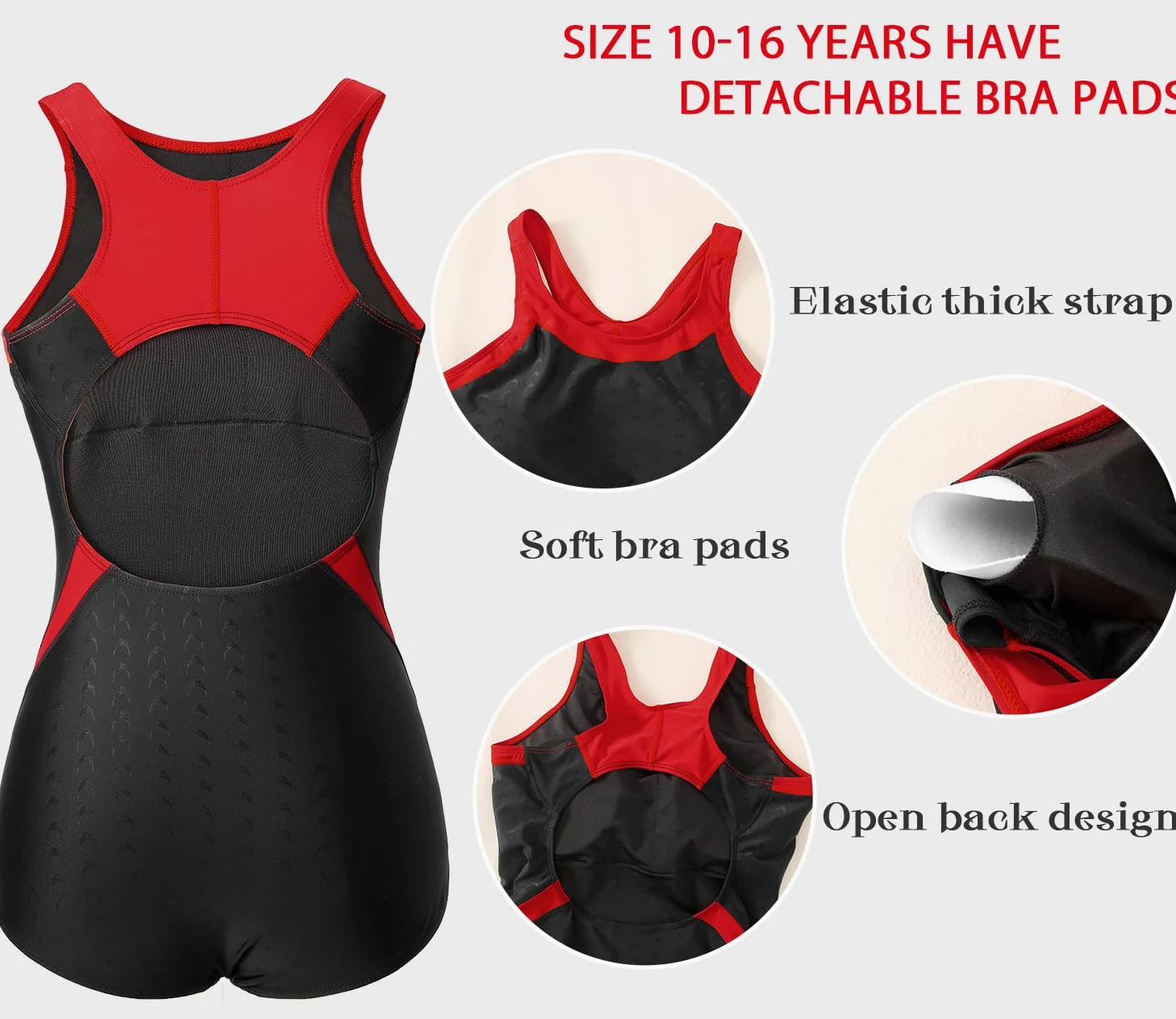 MODNTOGA Traje de baño de competición para niñas, traje de baño atlético de una pieza para niños y niñas de 4 a 16 años