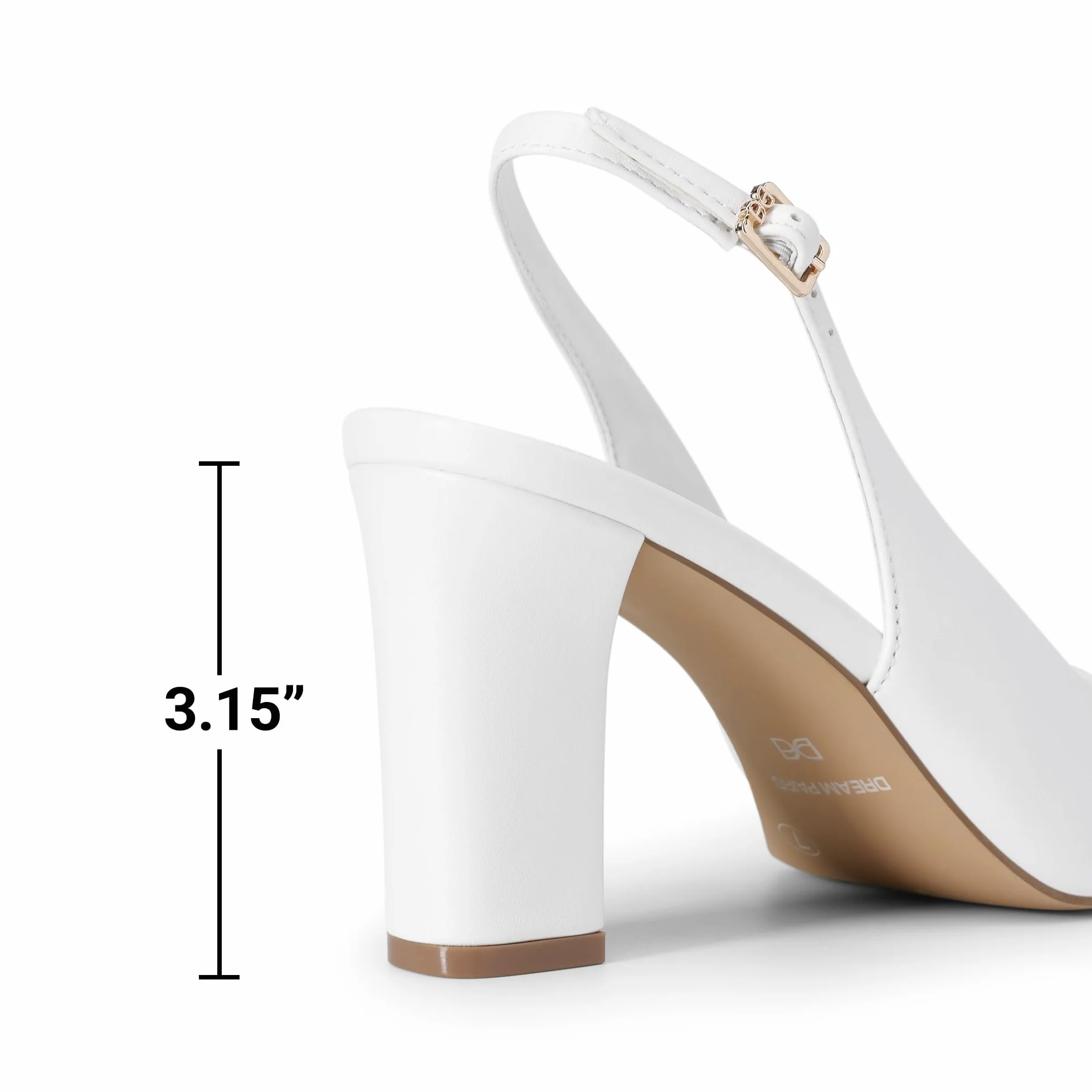 DREAM PAIRS Tacones Slingback Mujer Tacón Grueso Zapatos Oficina Cómodos Trabajo