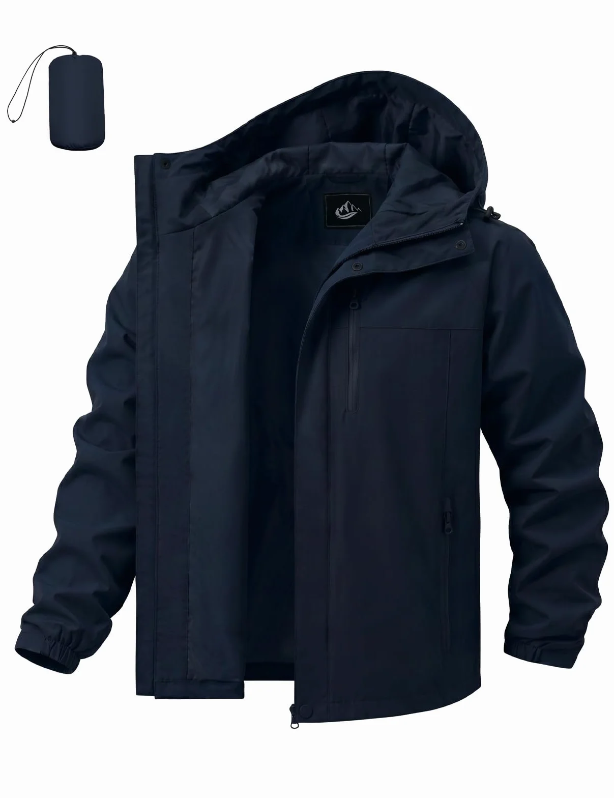 Xnova Chaqueta Impermeable Hombre Cortavientos Plegable con Capucha para Senderismo