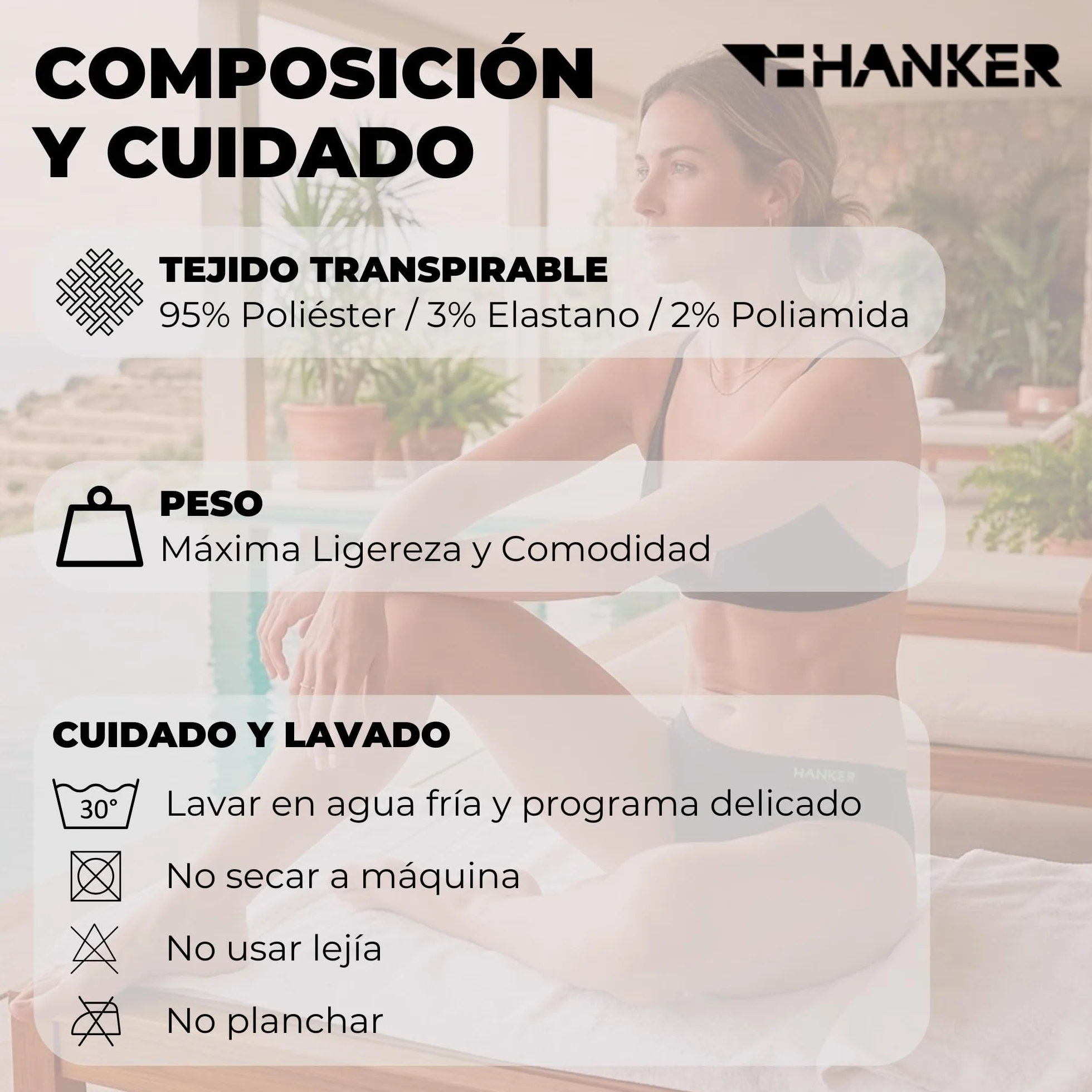 HANKER Braga Bikini Deportivo para Mujer Sin Costuras Transpirable
