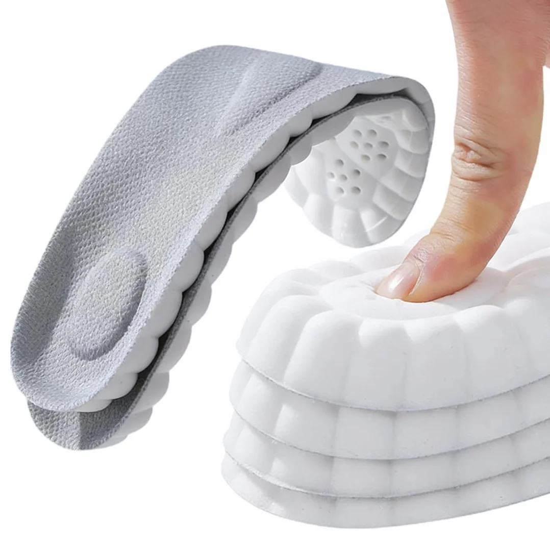 Plantillas Memory Foam Alivio Dolor Talón Plano Absorción Impactos Antifatiga Deporte Trabajo Uso Diario 41-42