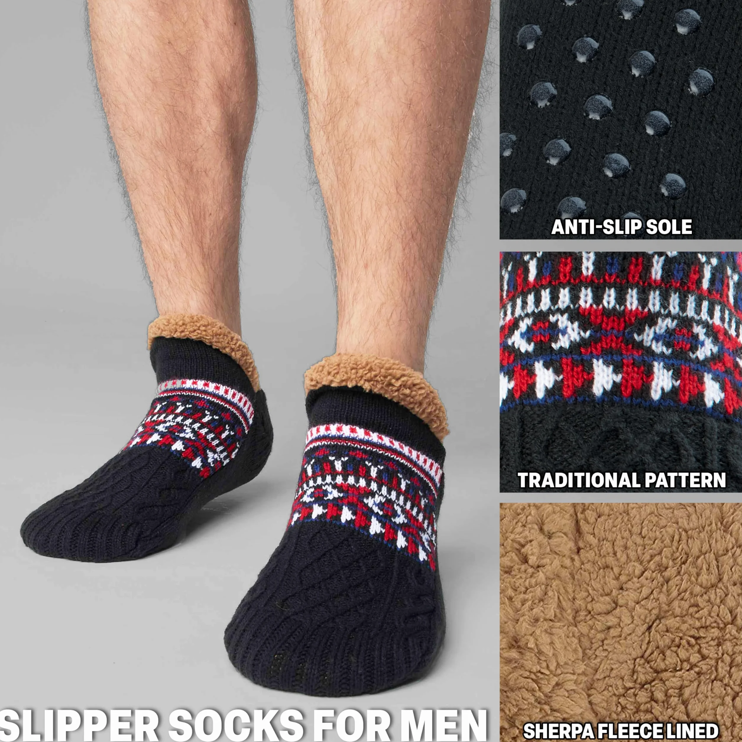 Calcetines Hombre Invierno Antideslizantes Forro Suave Regalo Hombre Adolescente