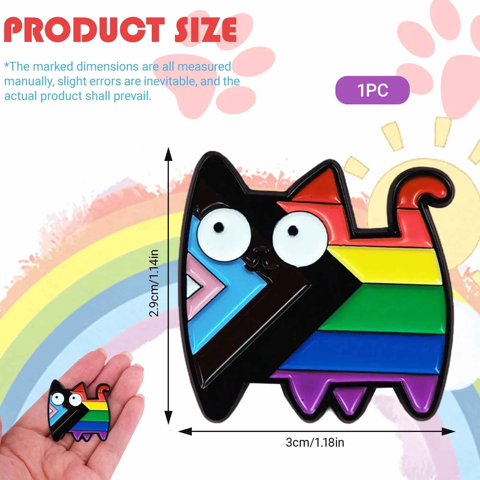 Pin Del Orgullo LGBT Arco Iris Homosexual Broche Insignia Gays Esmalte Alfileres Pines Gato Regalo Mes Del Orgullo