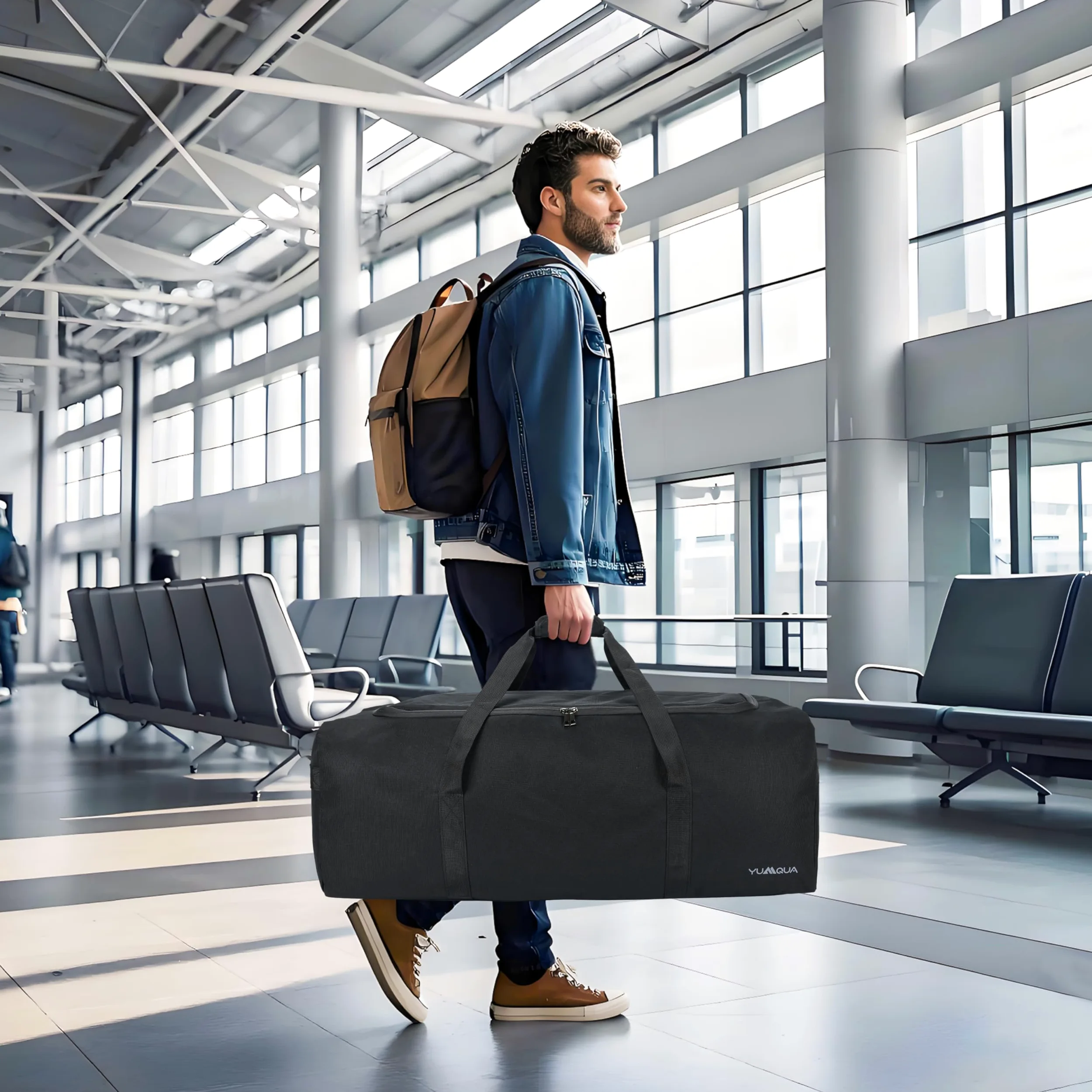 Bolsa de Viaje Grande, 100L Bolso de Viaje para Hombre, Grandes Bolsas de Fin de Semana, Bolsa Deporte Grande para Mujer, Viajes, Deportes, Mudanzas, Artículos Esenciales para Acampar, Almacenamiento