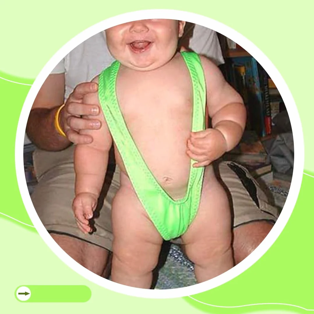 Tanga Borat Mankini para Hombre Verde Fluorescente