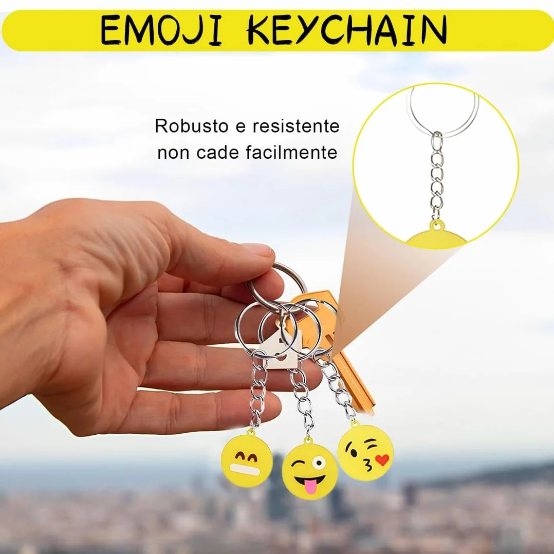 Llavero Emoji 17 Piezas Colgante Patrón Emoticon Decoración Fiesta Cumpleaños Niños