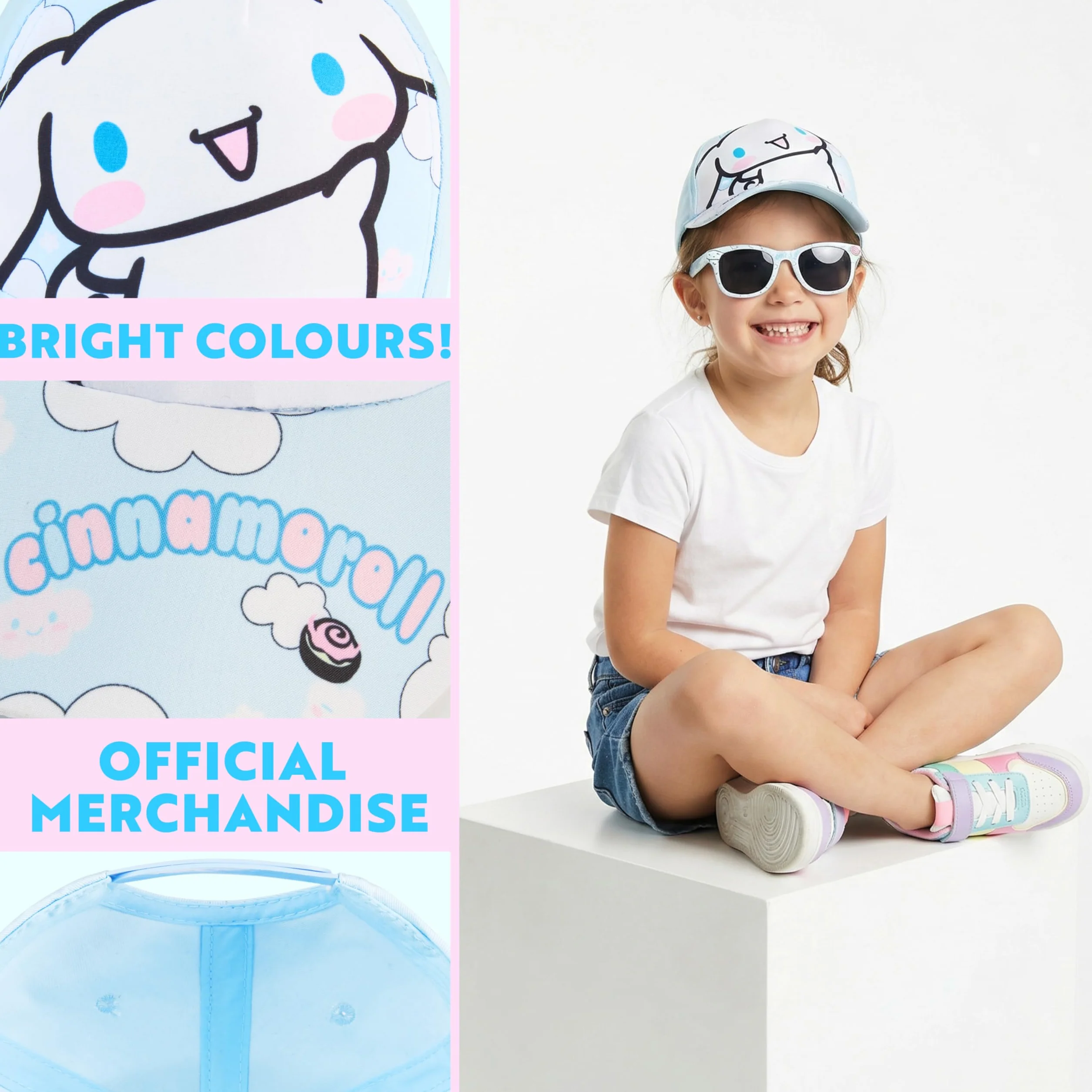 Disney Stitch Hello Kitty Care Bears Gafas de Sol y Gorra Niña Protección UV400 Ajustable