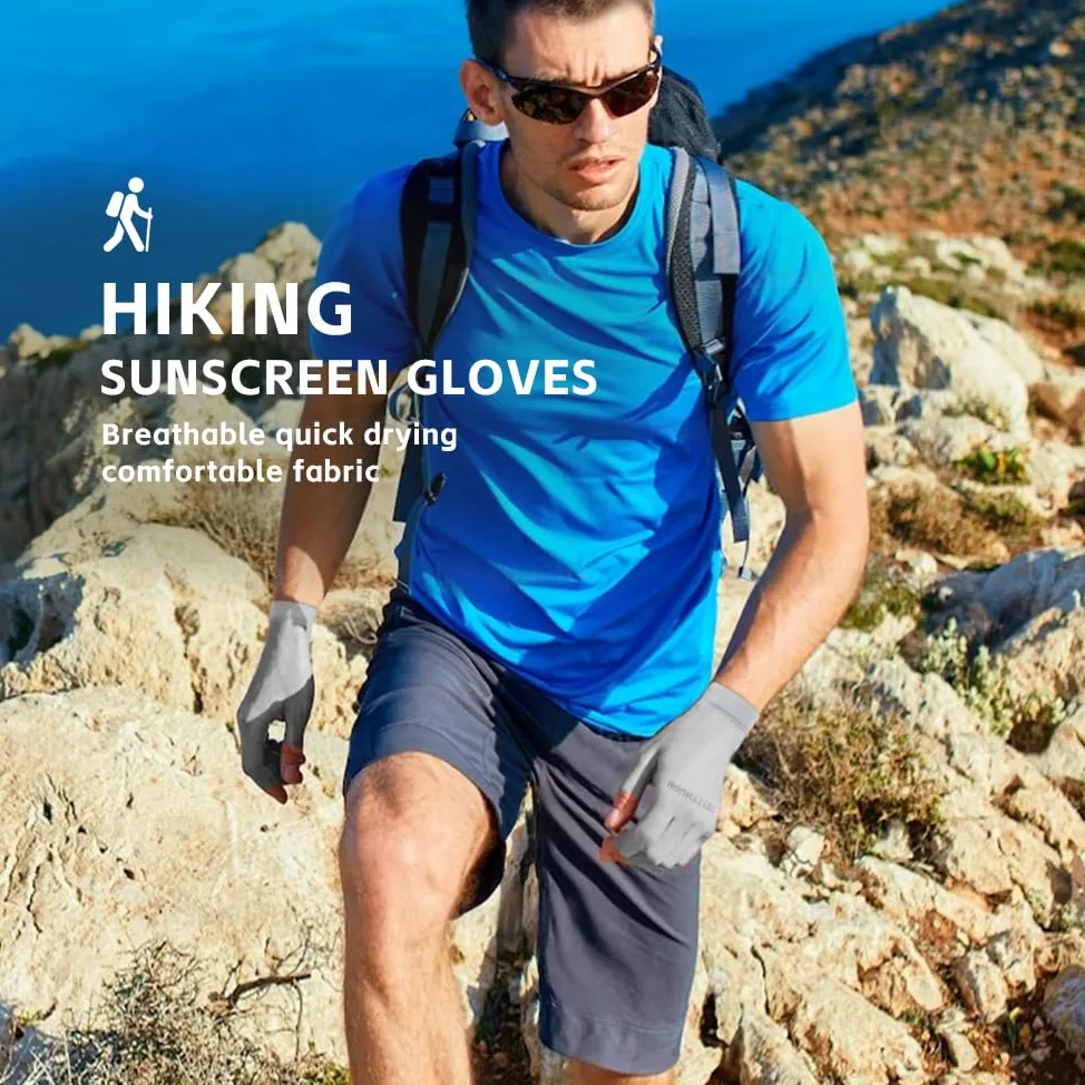 Guantes unisex sin dedos con protección UV UPF 50+, guantes de sol de verano para pesca al aire libre, ciclismo, senderismo, conducción, kayak