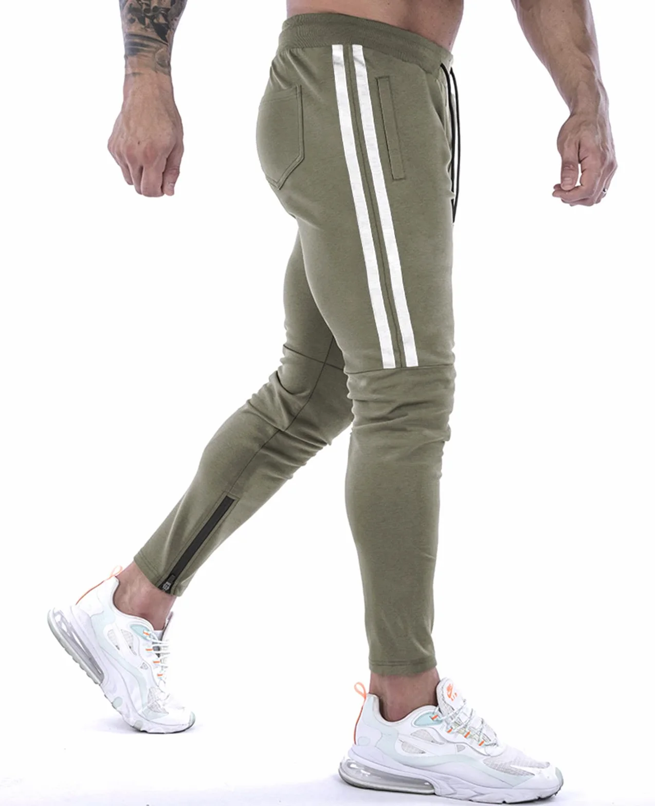 Pantalones Deportivos Running para Hombre Jogger Gimnasio Fitness Entrenamiento Pantalon Largos Chándal Bolsillo Cremallera Suwangi