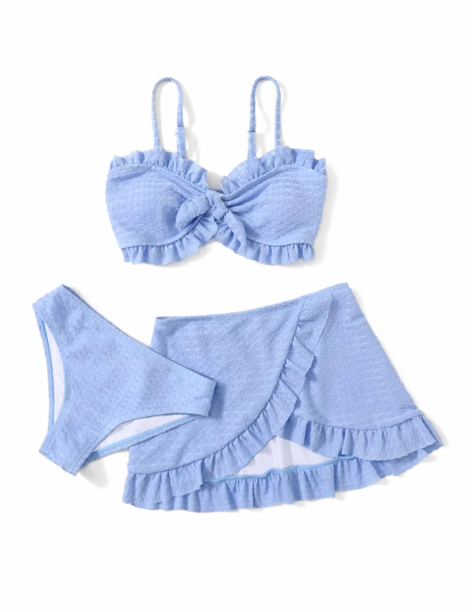 Arshiner Conjunto de Bikini 3 Piezas para Niñas Bañador de Playa Verano Top Shorts Falda 5-14 Años