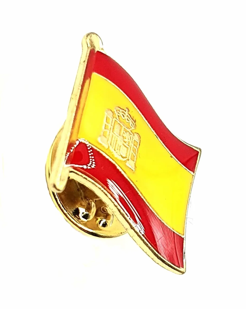Insignia de pin de metal esmaltado con bandera española de España