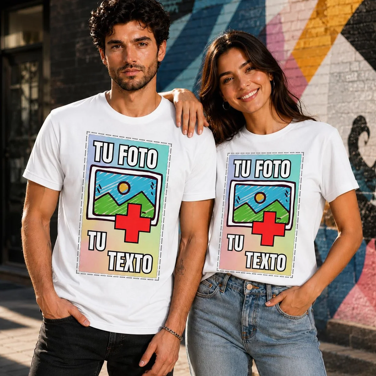 Camiseta Personalizada Hombre Mujer 100% Algodón Foto Texto Logo Envío 24h