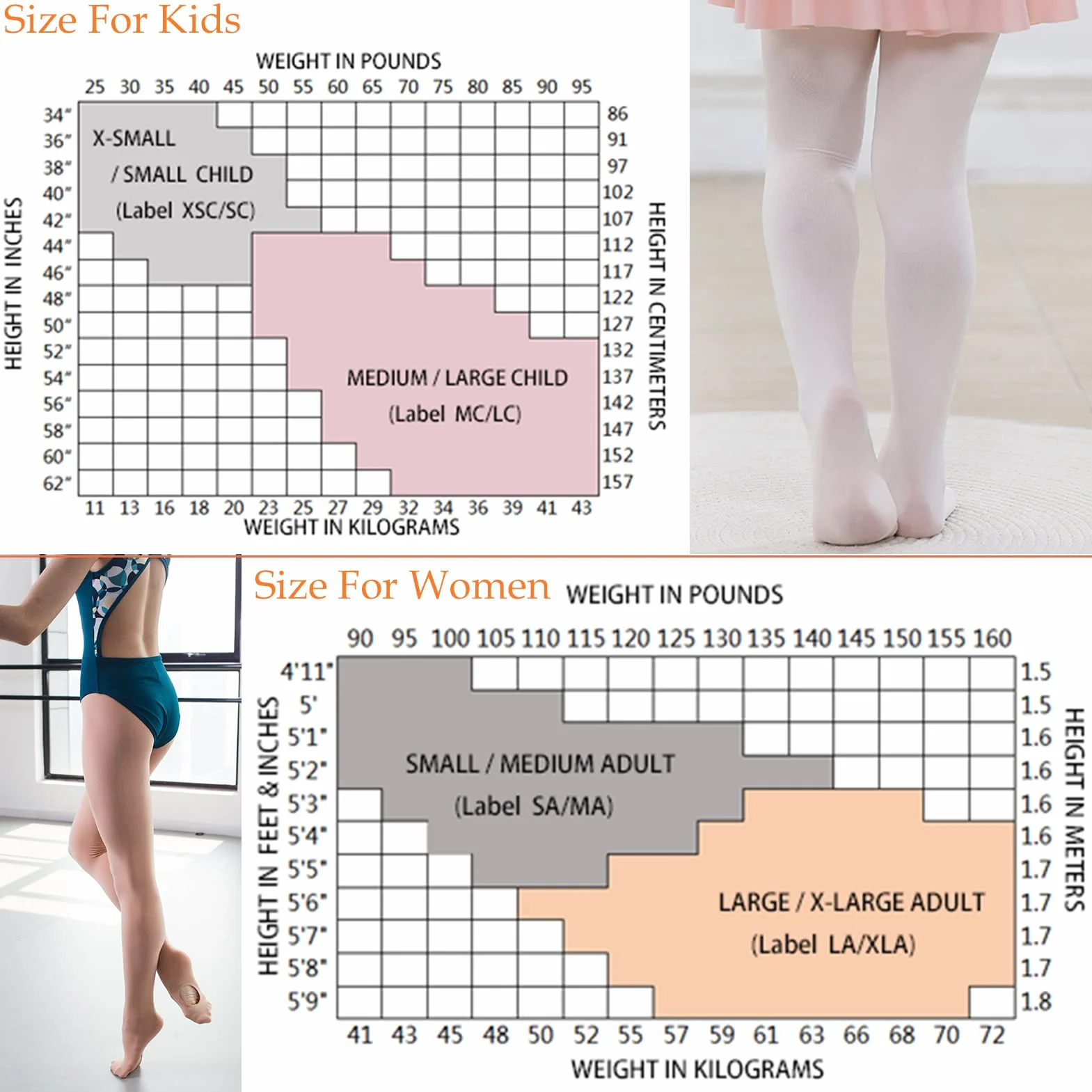 DANCEYOU 2 Pares Medias Danza Ballet Mujeres Niñas Estribo Sin Pie Convertible Negro Opaco 70 Den