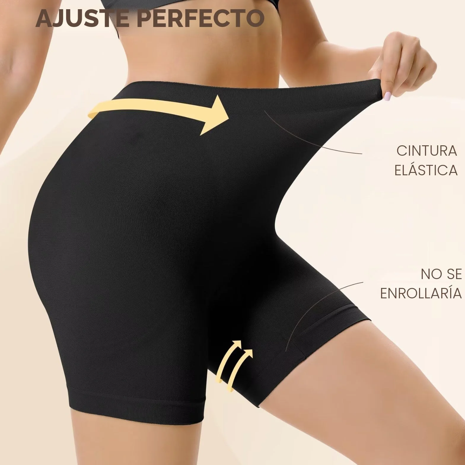 YouShow 3 Pack Pantalon Antirozaduras Mujer Debajo la Falda Pantalones Cortos Vestir Braga Anti Roce