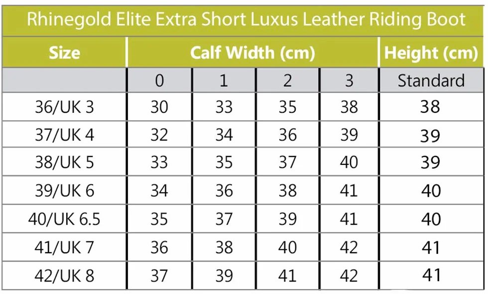 Rhinegold Elite Extra Short Luxus Leather Riding Boot