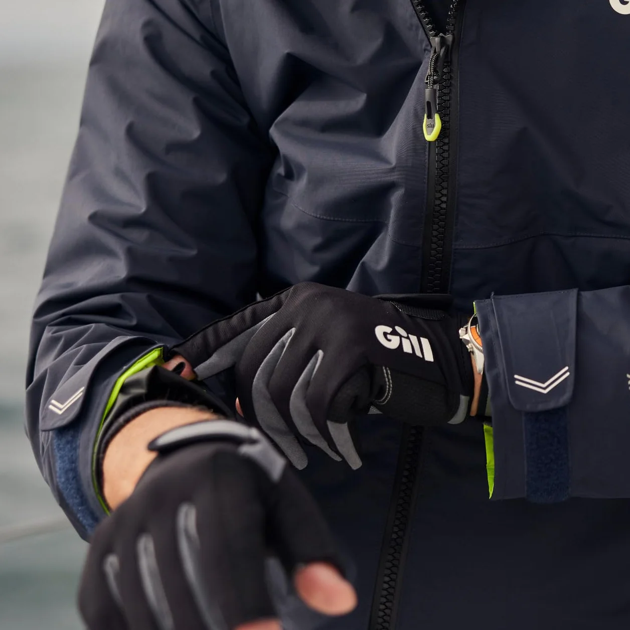 Gill Guantes Deckhand Hombre Dedo Largo Negro