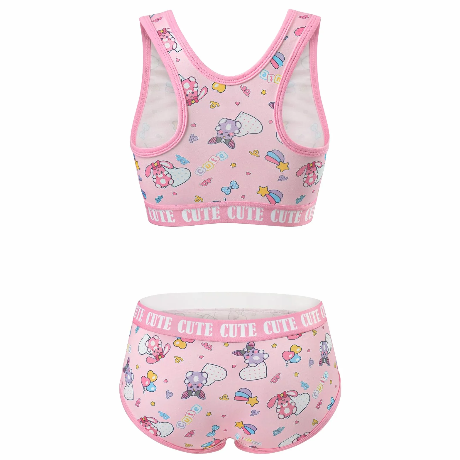 LittleForBig Conjunto de ropa de mujer de algodón Camisola y bragas Loungewear Usagi Bralette