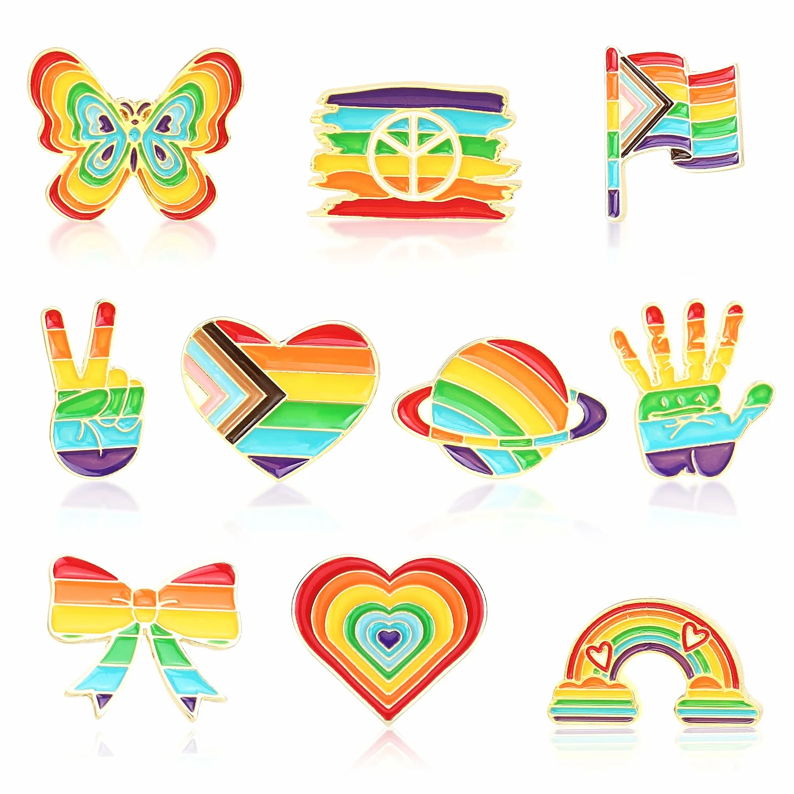 Alfiler Arcoíris LGBT Gay Rainbow Pin Broche Orgullo LGBTQ Pride Botón Accesorios