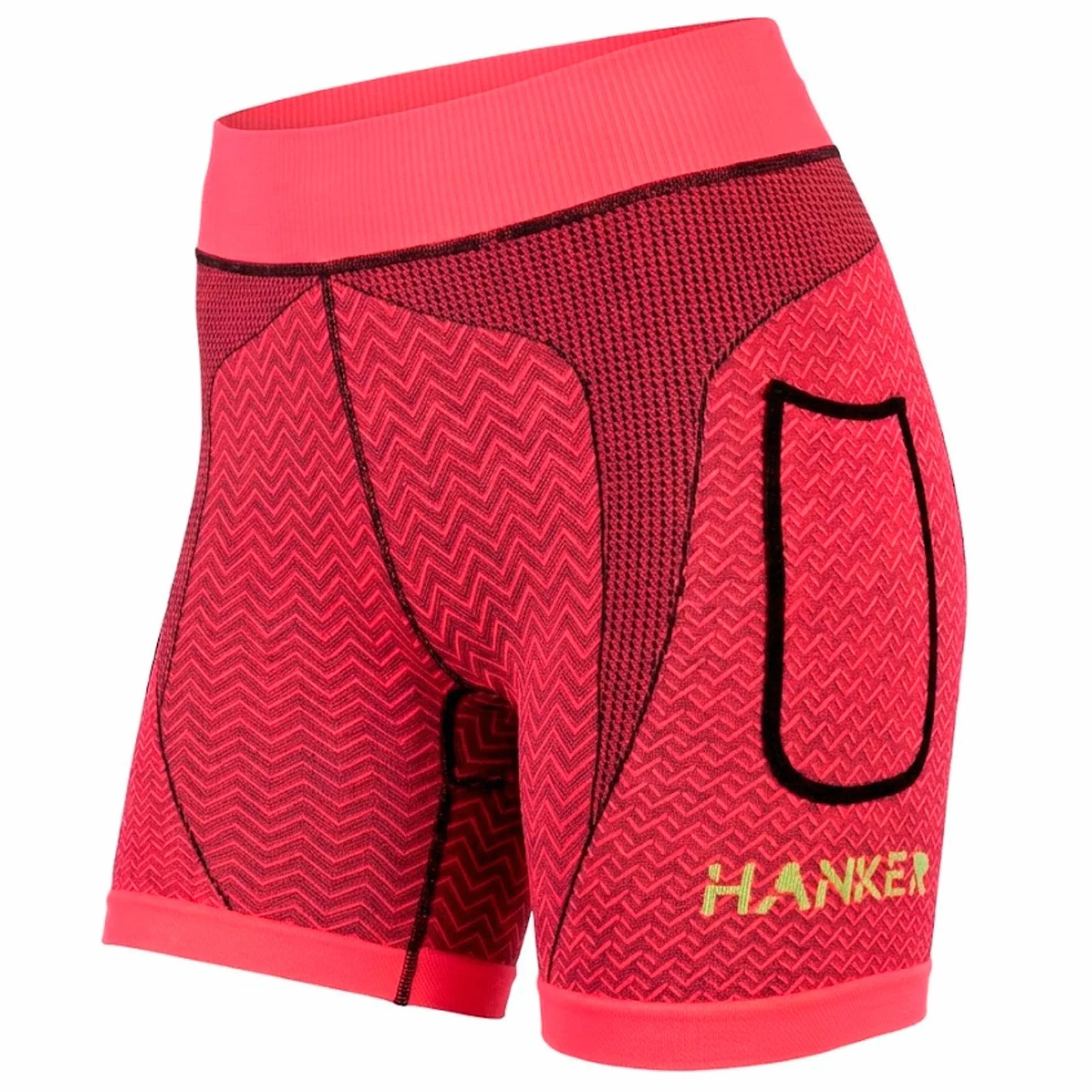 HANKER Mallas Deportivas Mujer Cortas Compresivas con Bolsillos Cintura Alta