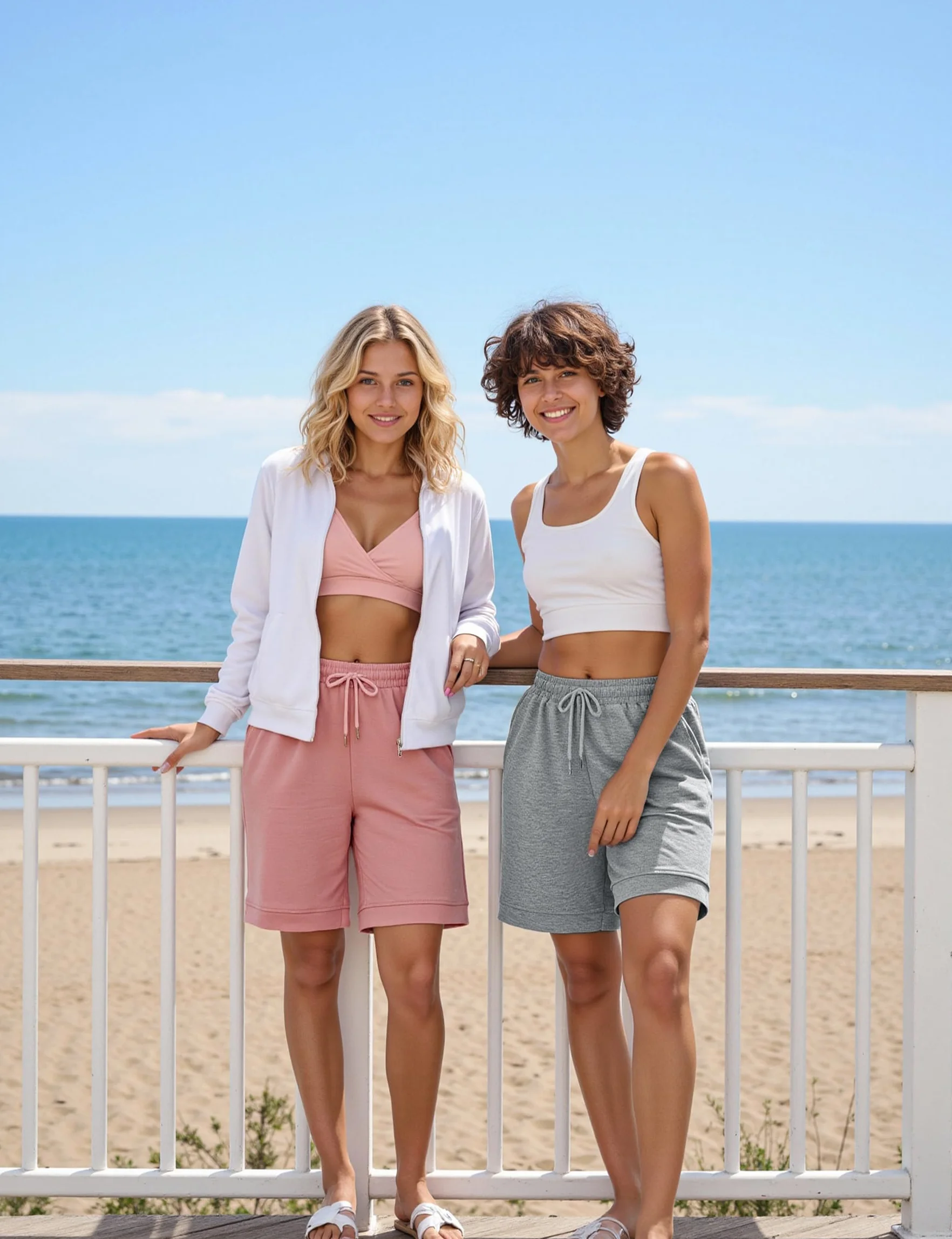 Pantalón Deportivo Mujer Corto Bermudas Verano Casuales con Bolsillos Cordón Fitness