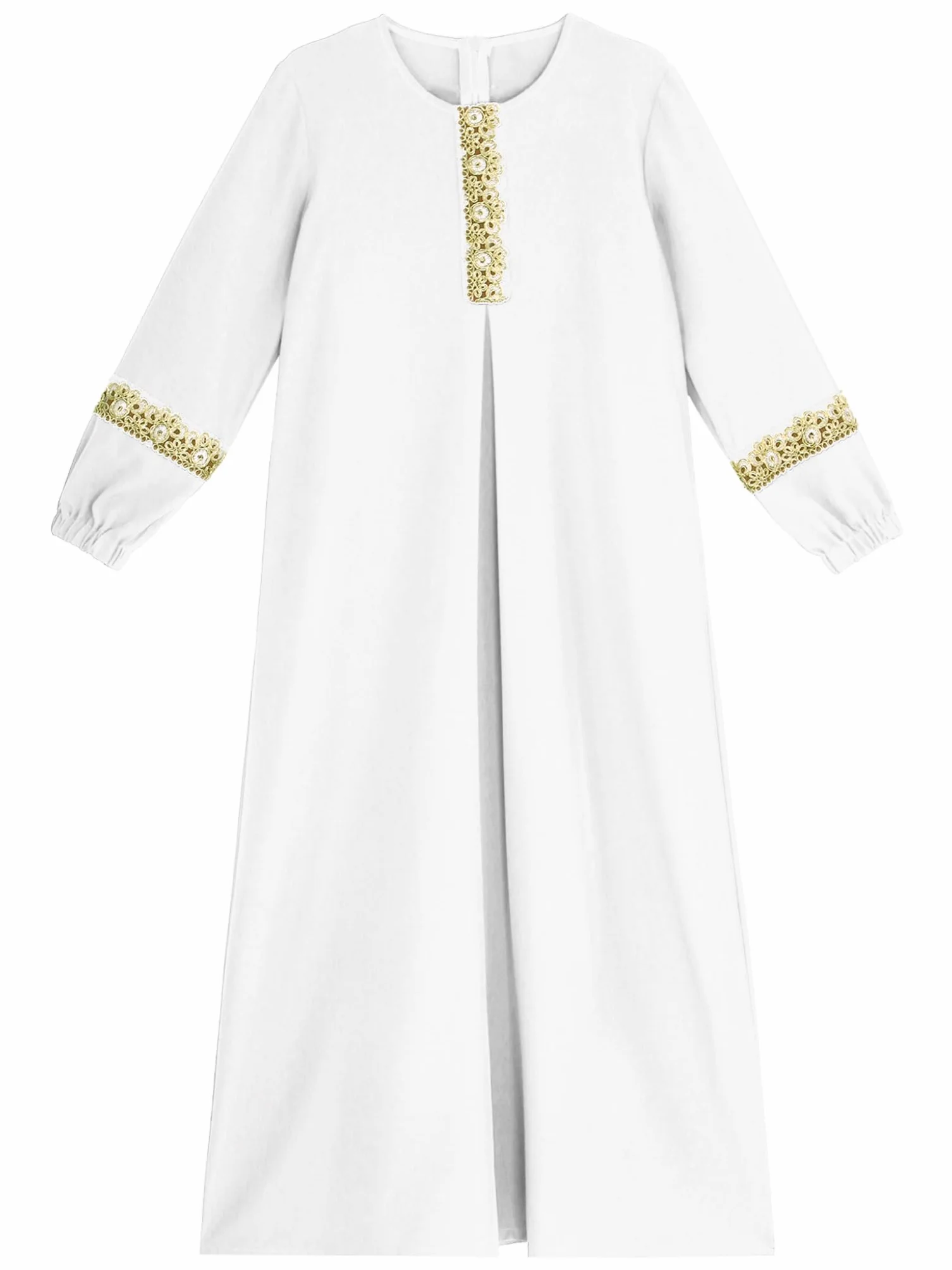 Runhomal Abaya Ramadán manga larga vestido musulmán niño niña