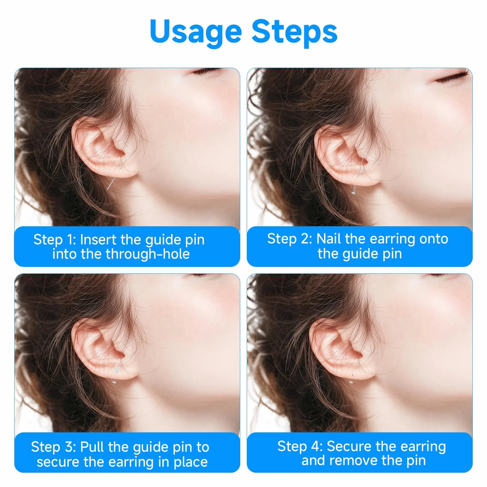 Set de Herramientas para Piercing 6 Piezas, Abridor de Bolas, Cateter, Aguja y Cambio para Oreja Nariz Labio