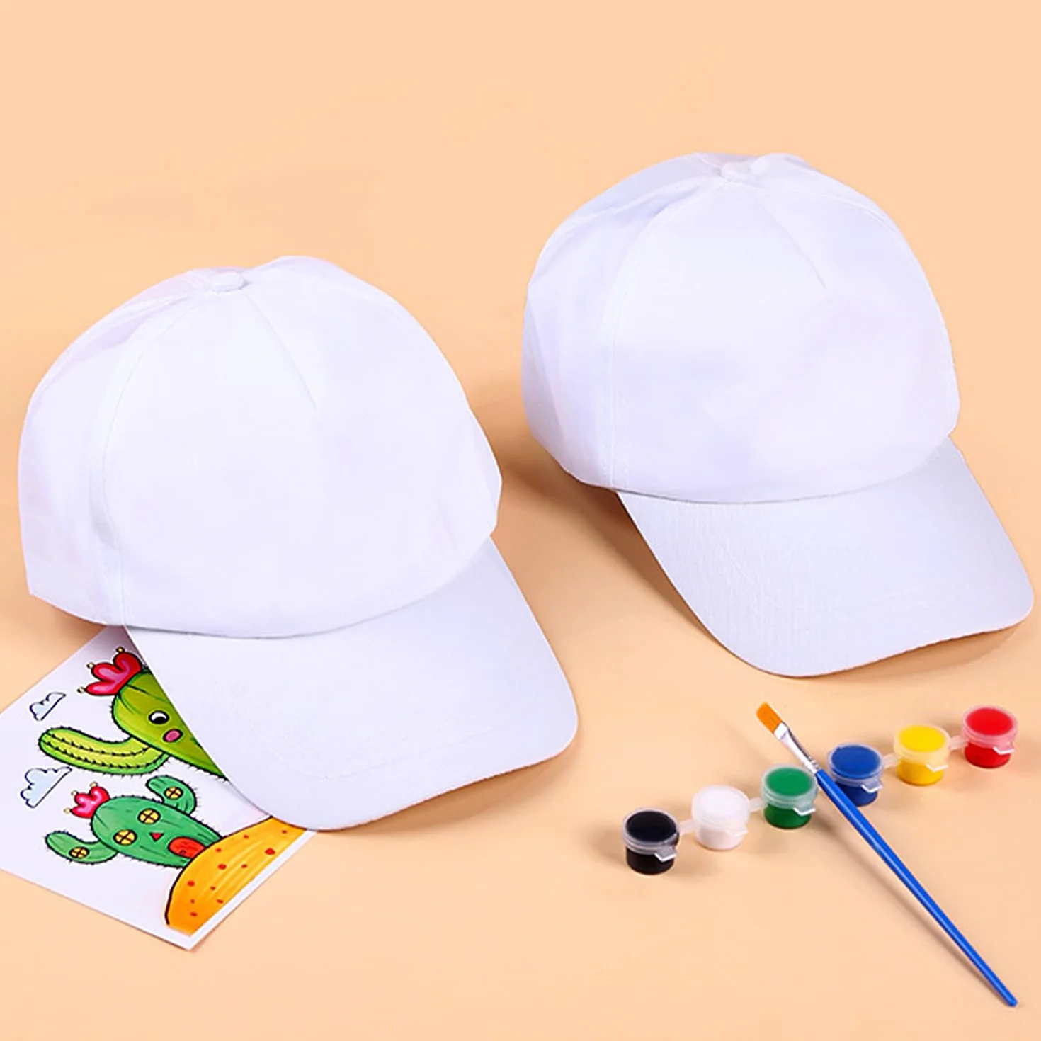 Gorras infantiles para pintar, gorra de graffiti, gorra de béisbol DIY con pegatinas, 10 piezas