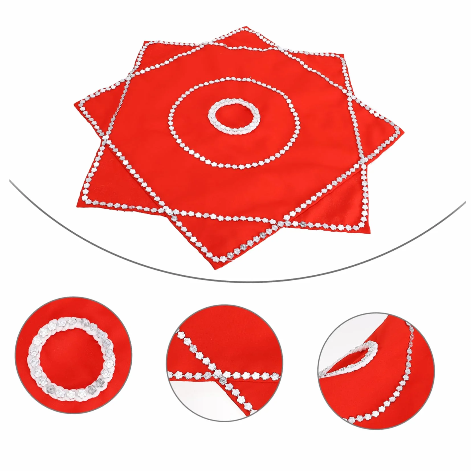 Tomaibaby Pañuelo de Danza Toalla Octogonal Pañuelo Rojo Chino para Malabares Cuadrados Escenario Rendimiento Prop