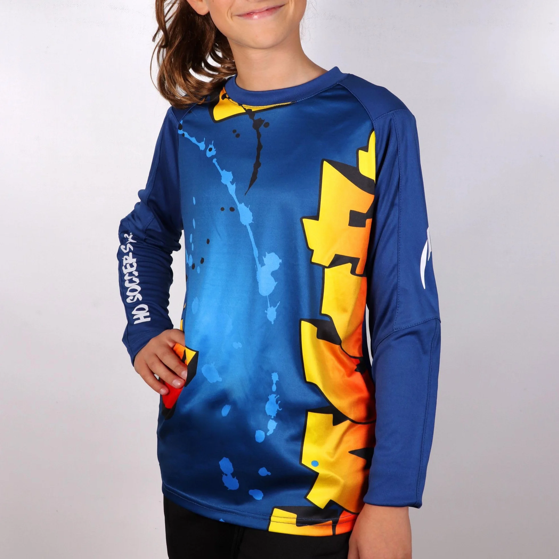HO Soccer Graffiti Daring Blue Camiseta Unisex niños