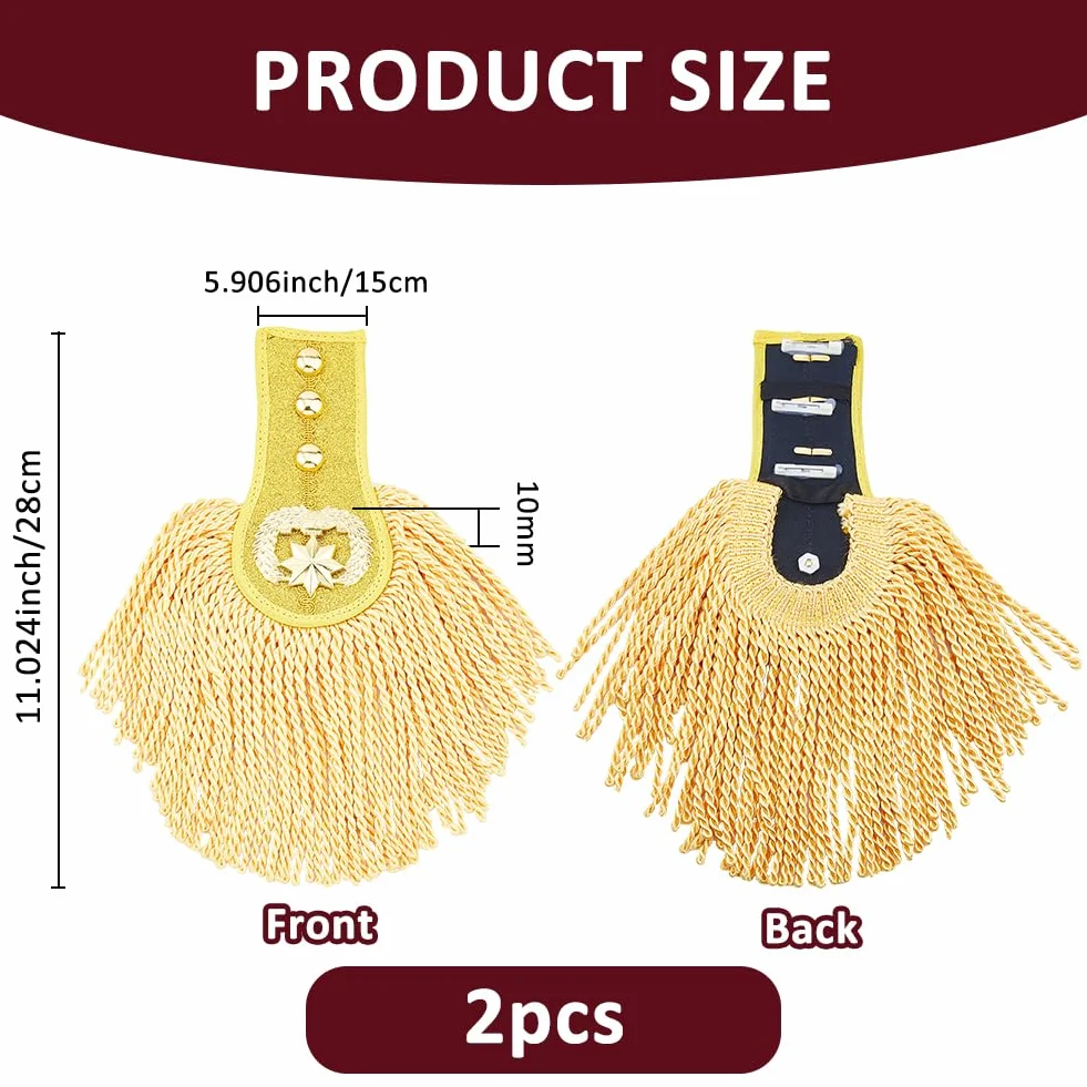 SUPERFINDINGS Charretera Flecos Hombro Uniforme Rojo/Azul/Oro 150mm