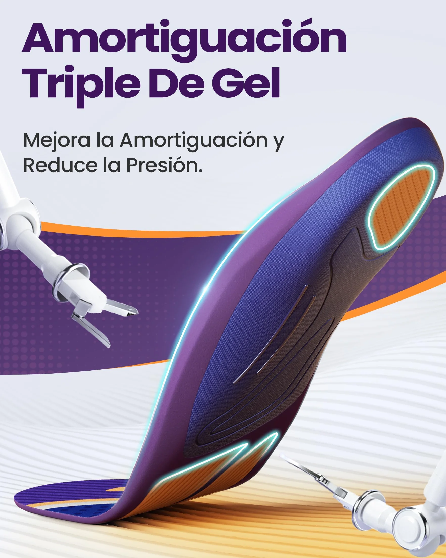 QBK Plantillas Ortopedicas para Pie Cavo con Pronacion, Fascitis Plantar, Soporte del Arco
