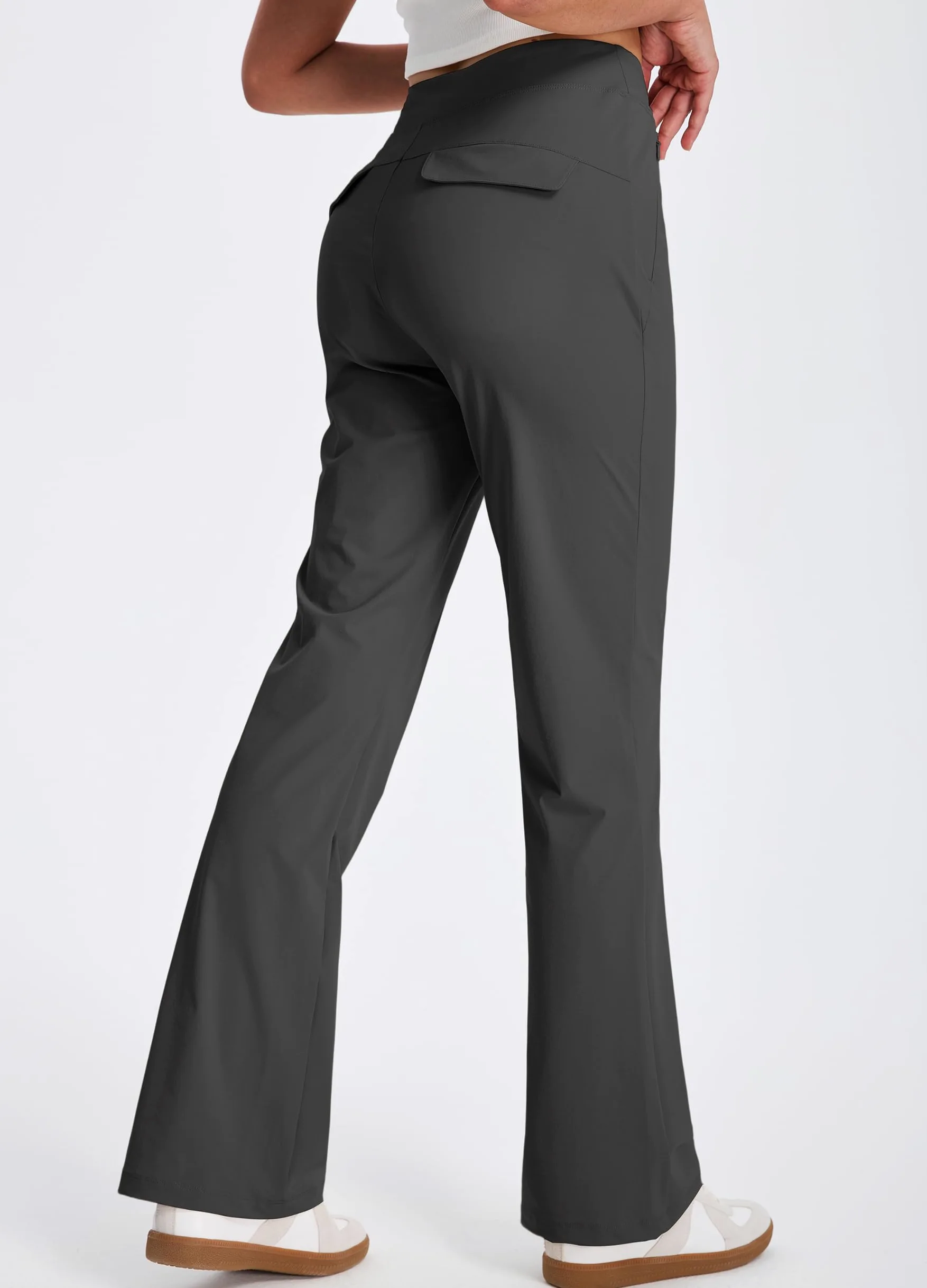 Libin Pantalón Golf Mujer Ligero Informal Viaje | Pantalón Informal Corte Bootcut Talle Alto Elástico Bolsillos Con Cremallera Pantalón Ligero De Verano Jogging