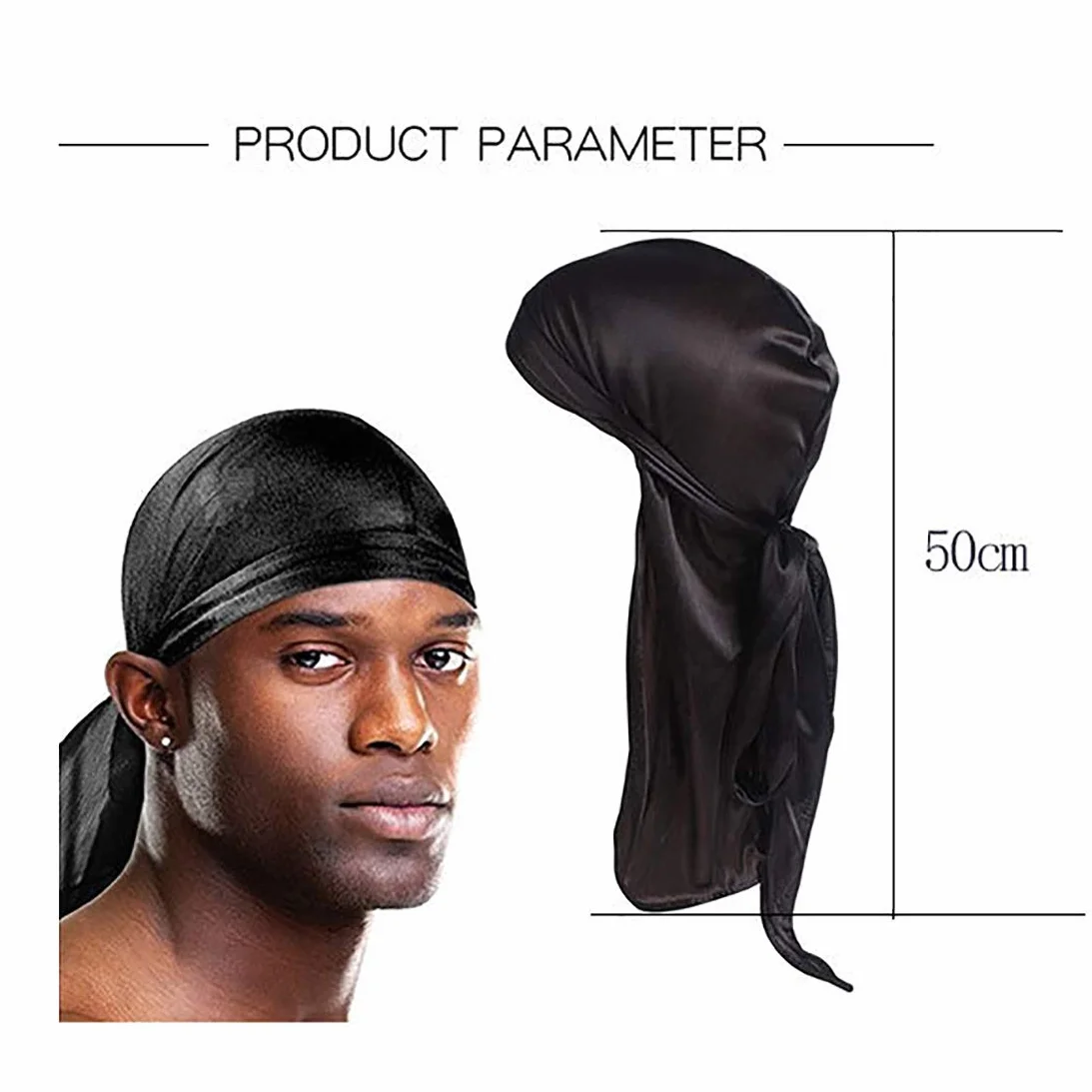 Paquete de 8 Long Tail Durag, Unisex Durag Headwraps Anchas Correas Pirata Gorra de quimio contra la pérdida de cabello Bandana Turbante para mujeres y hombres Hip-hop y decoración diaria.