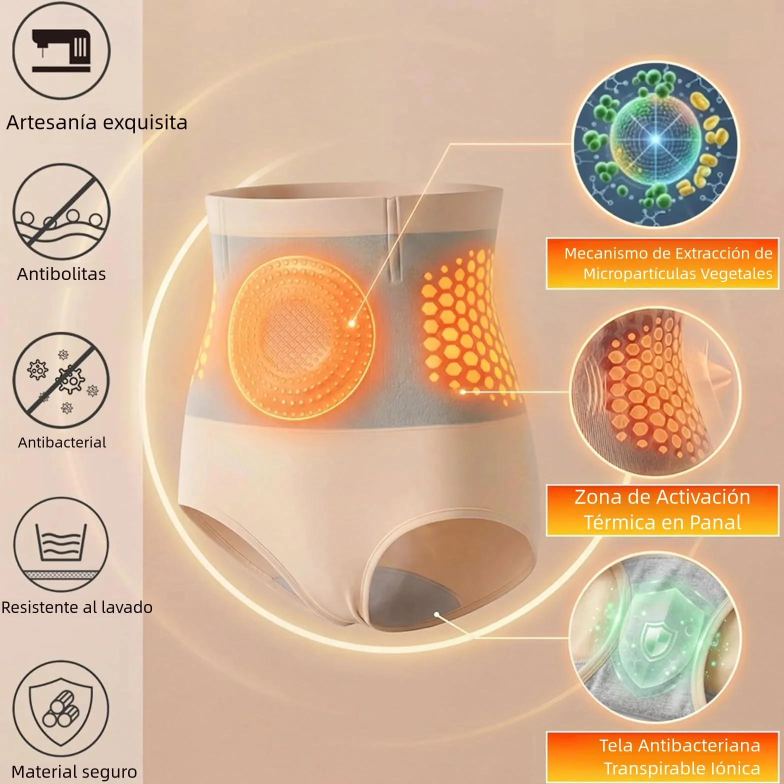 Pauraju Pantalones Cortos Termogénicos Reductores 4 en 1 para Esculpir Control de Barriga Cintura Alta