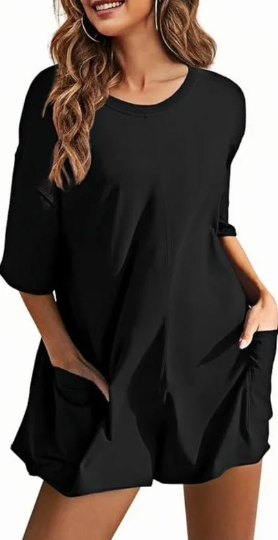Mono Mujer Verano Manga Corta Jumpsuit Sexy Peto Suelto Pierna Ancha Overoles Casual Vestidos Playa