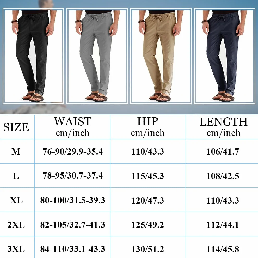 Pantalones Hombre Verano Casuales Anchos Largos Poliéster Chándal Jogger Deportivos Running Gimnasio