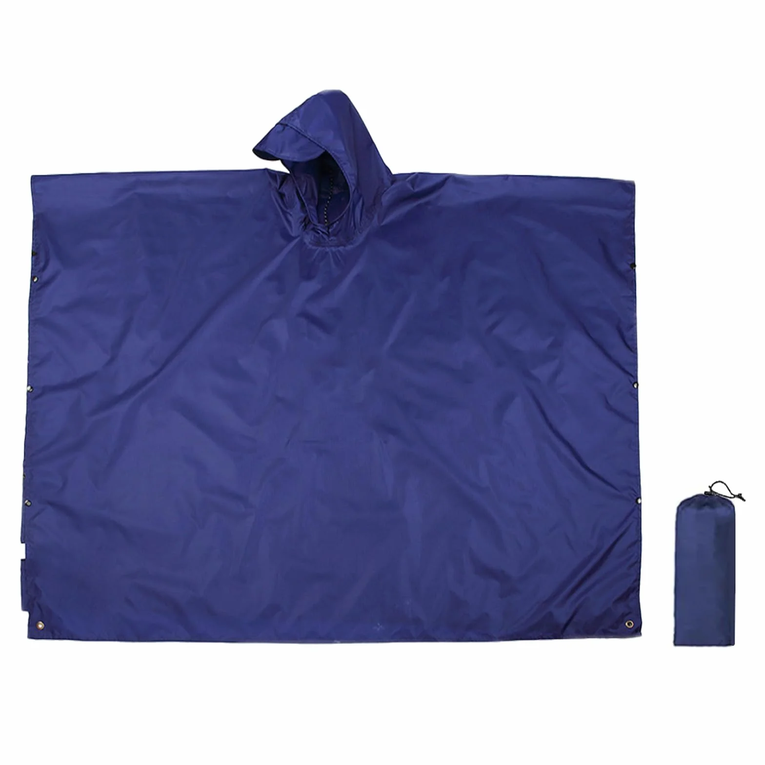 Poncho de Lluvia Impermeable 3 en 1 Multifuncional, Ultrafino Transpirable, Toldo Manta, Estera de Camping, Ligero Reutilizable Azul