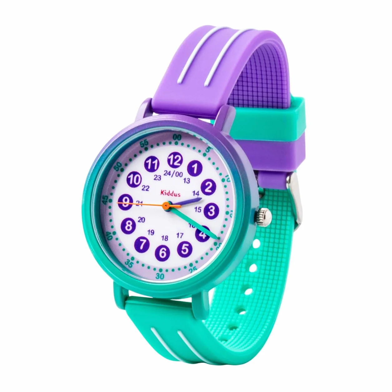 Kiddus Reloj de Aprendizaje para Niña, 5ATM Resistencia al Agua, Analógico Mecanismo Japonés
