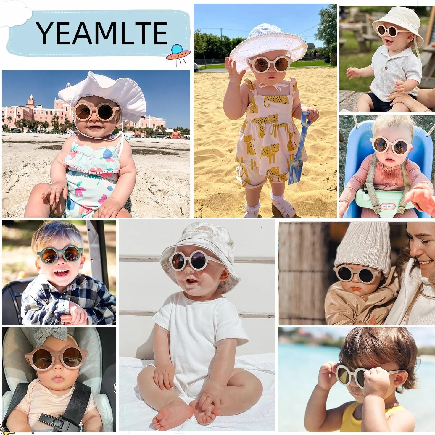 Gafas de Sol Infantiles 3 PCS UV 400 Redondas para Niñas
