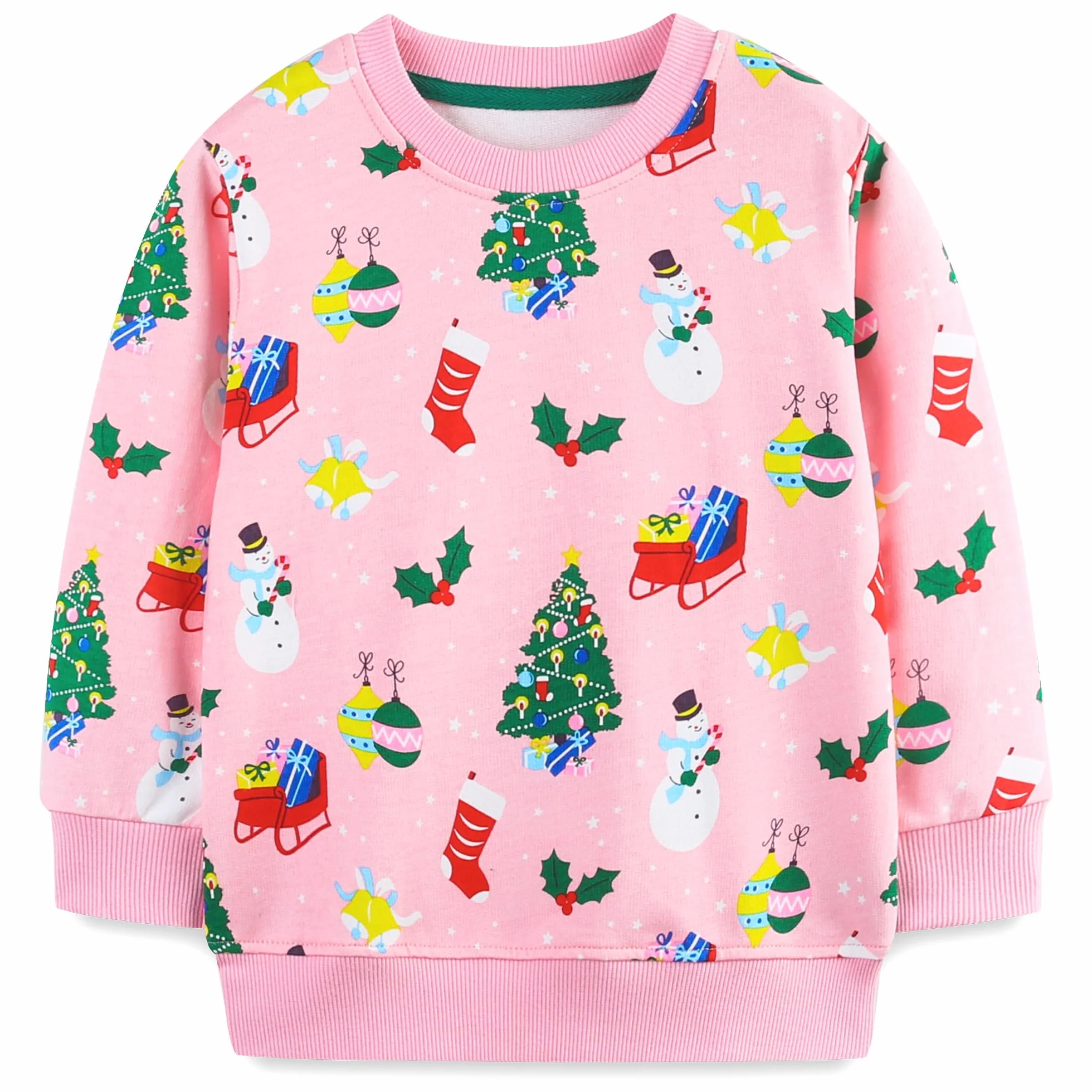 JinBei Camiseta Manga Larga Sudadera Cuello Redondo Unicornio Algodón Niña 2-7 años