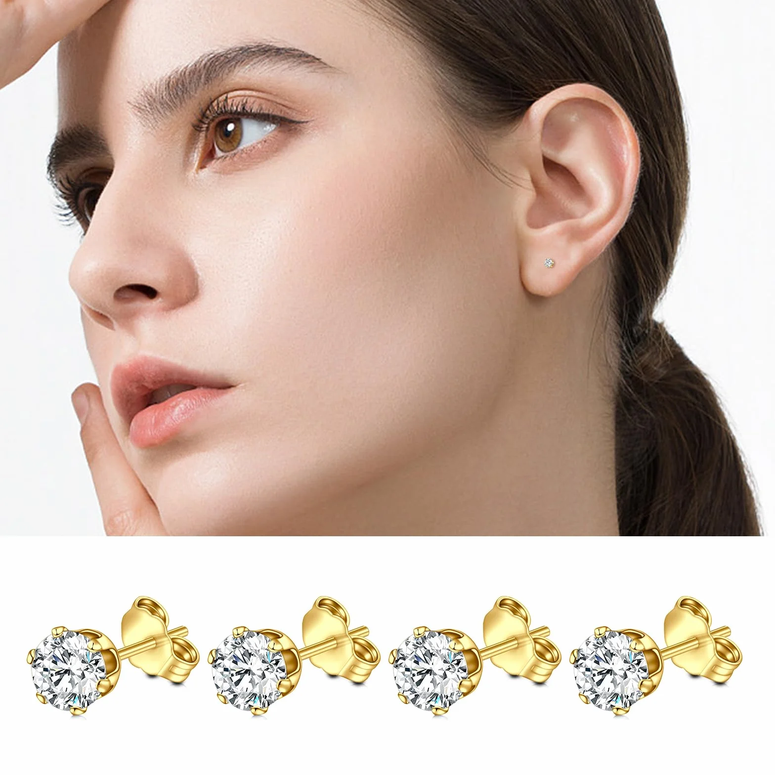 AceFun 4mm tragus helix piercing pistola conjunto acero inoxidable oreja cartílago pendientes