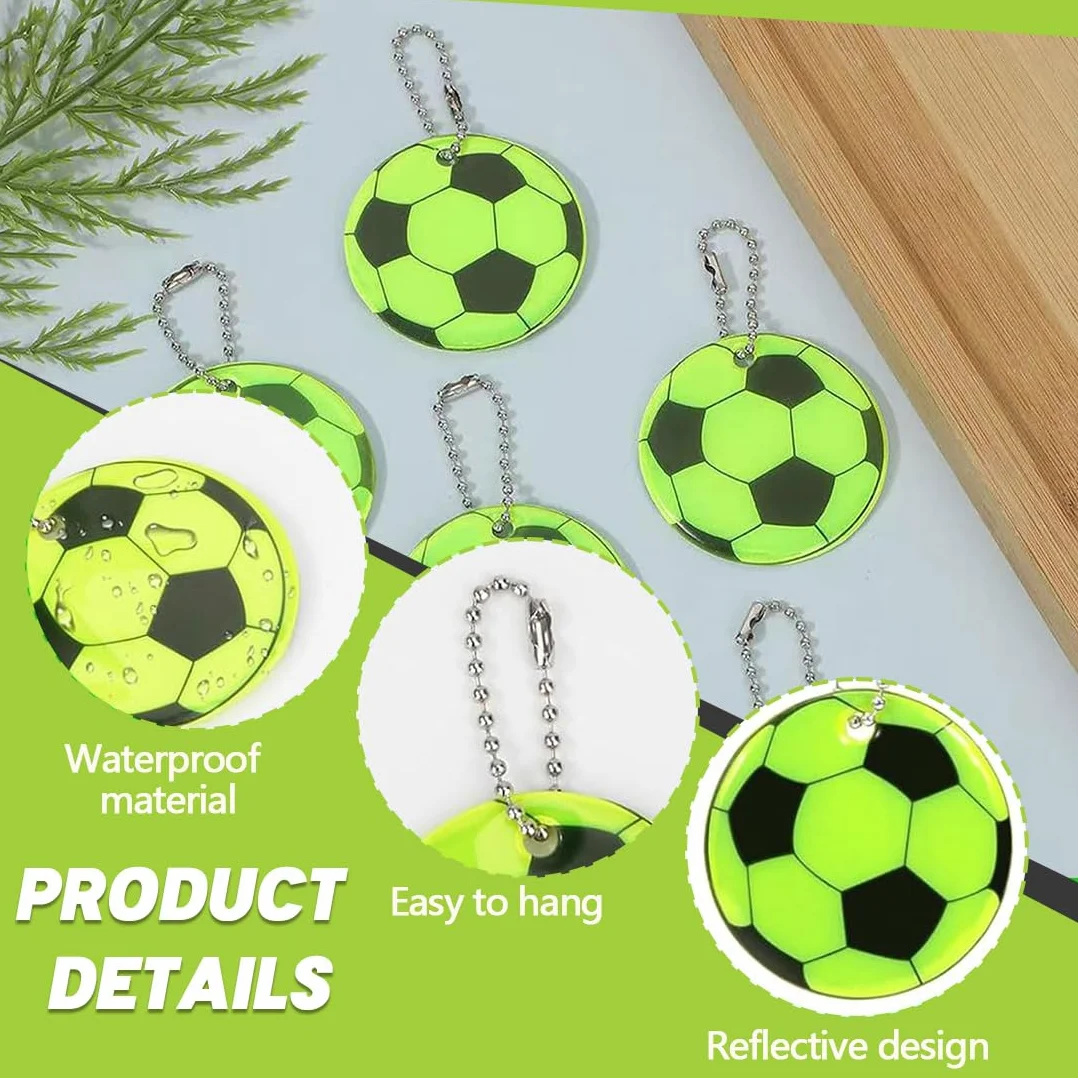 Reflector Colgante de Seguridad 30 Piezas, Colgante de Fútbol Reflectante
